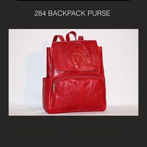 RED LEATHER Ropin West backpack
